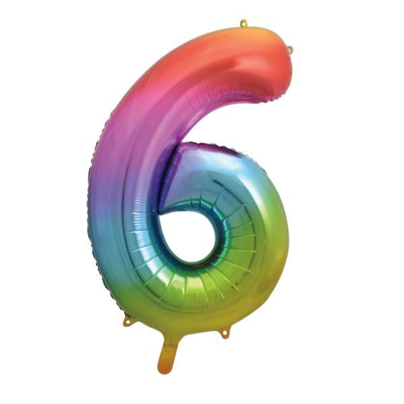 Giant Foil Number Balloon 34" Rainbow