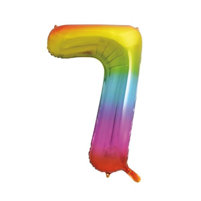 Giant Foil Number Balloon 34" Rainbow