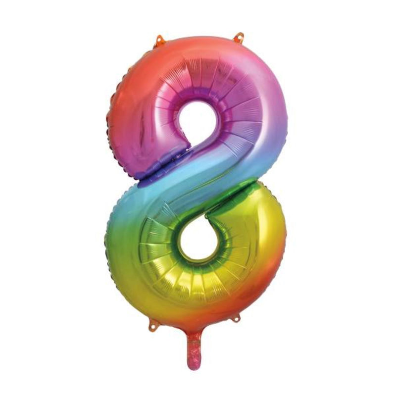 Giant Foil Number Balloon 34" Rainbow