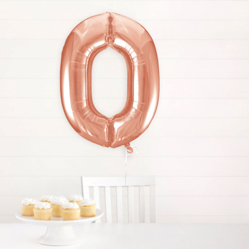 Giant Foil Number Balloon 34" Rose Gold