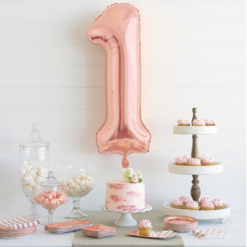 Giant Foil Number Balloon 34" Rose Gold