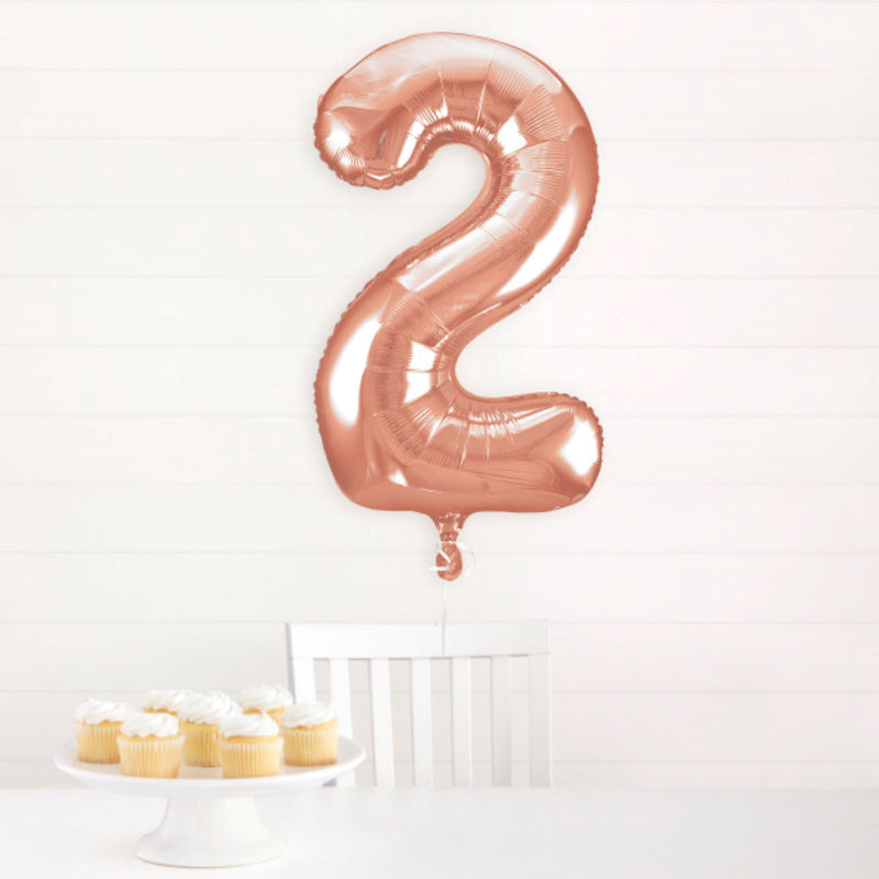 Giant Foil Number Balloon 34" Rose Gold