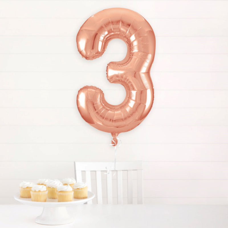 Giant Foil Number Balloon 34" Rose Gold