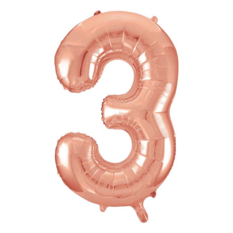 Giant Foil Number Balloon 34" Rose Gold