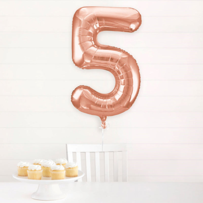 Giant Foil Number Balloon 34" Rose Gold