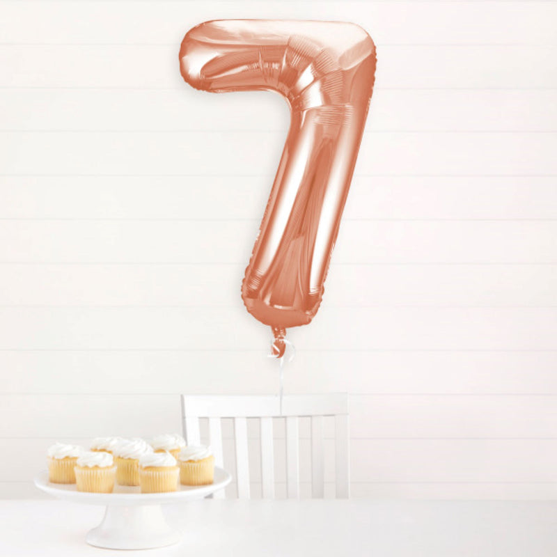 Giant Foil Number Balloon 34" Rose Gold