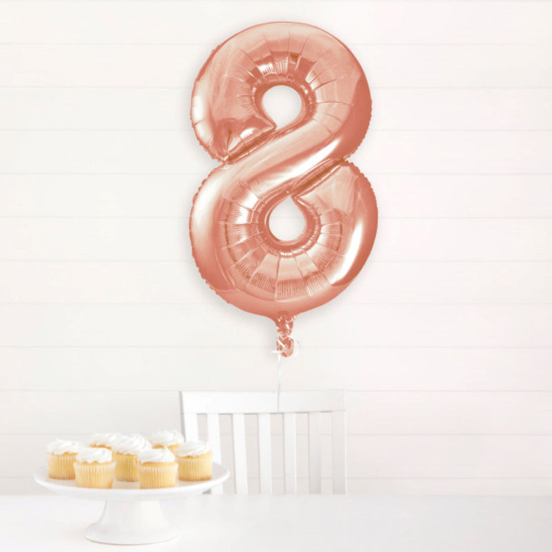 Giant Foil Number Balloon 34" Rose Gold