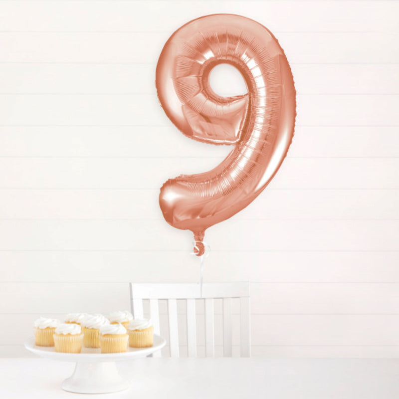 Giant Foil Number Balloon 34" Rose Gold