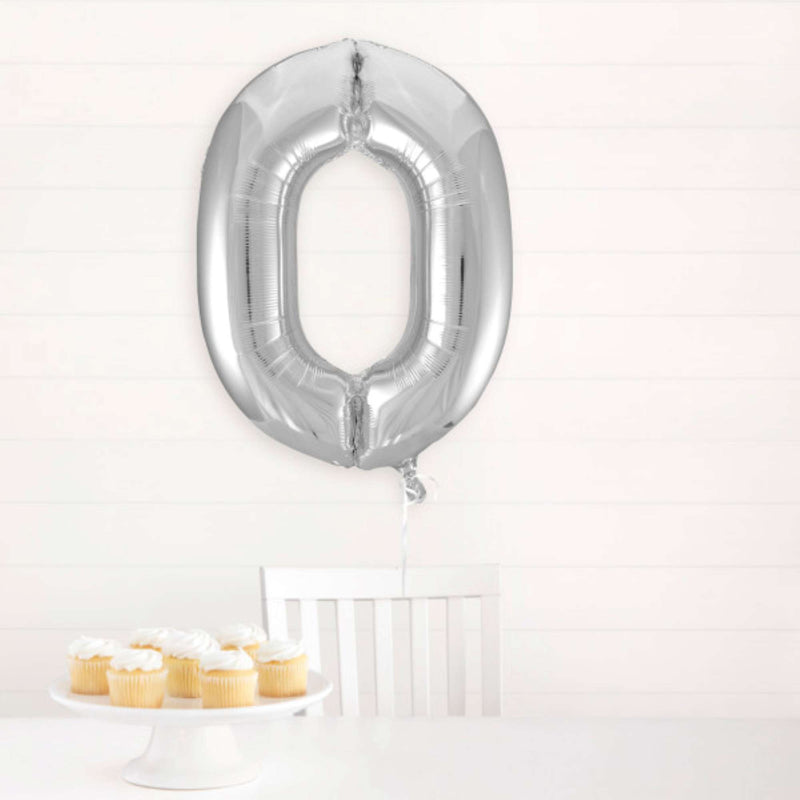 Giant Foil Number Balloon 34" Silver