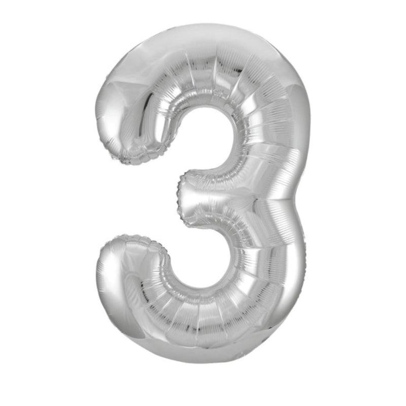 Giant Foil Number Balloon 34" Silver