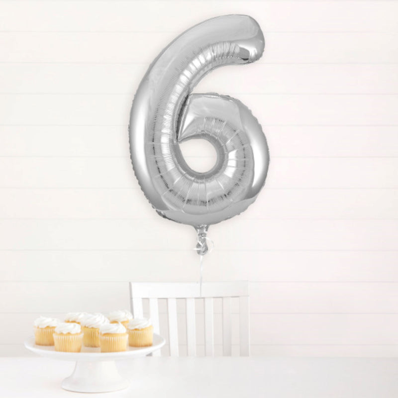 Giant Foil Number Balloon 34" Silver