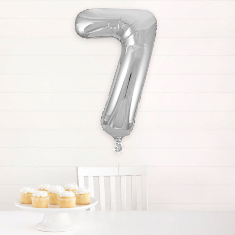 Giant Foil Number Balloon 34" Silver