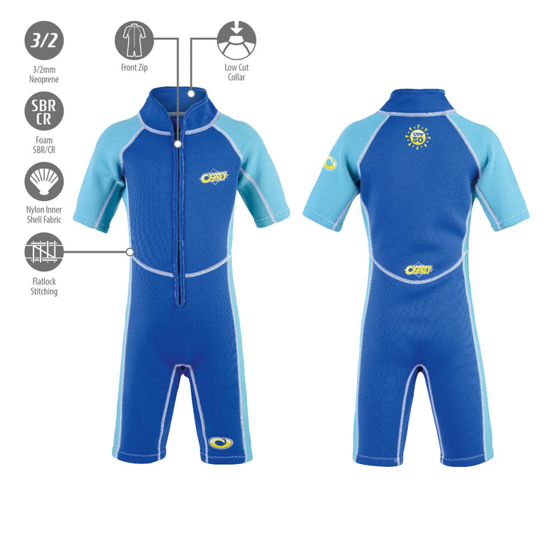 Kids Boys Osprey Summer Wetsuit Age 1-4 Years