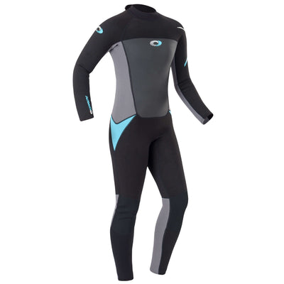 Osprey Ladies Long Wetsuit 3mm Black, Grey and Turquoise
