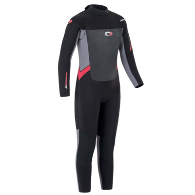 Kids Boys Full Length Wetsuit 5mm Red and Black