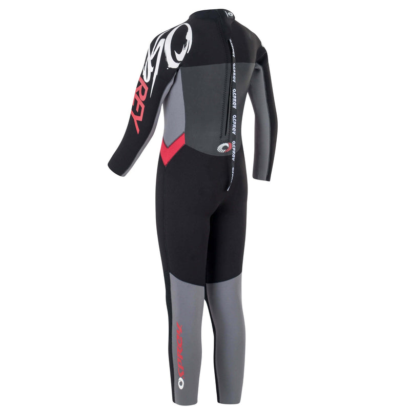 Full Length Kids Wetsuit 5mm Red and Black