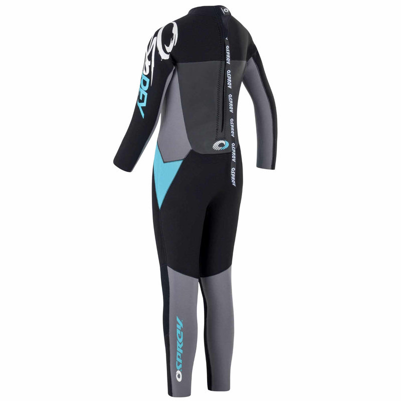 Girls Full Length 5mm Wetsuit Turquoise and Black
