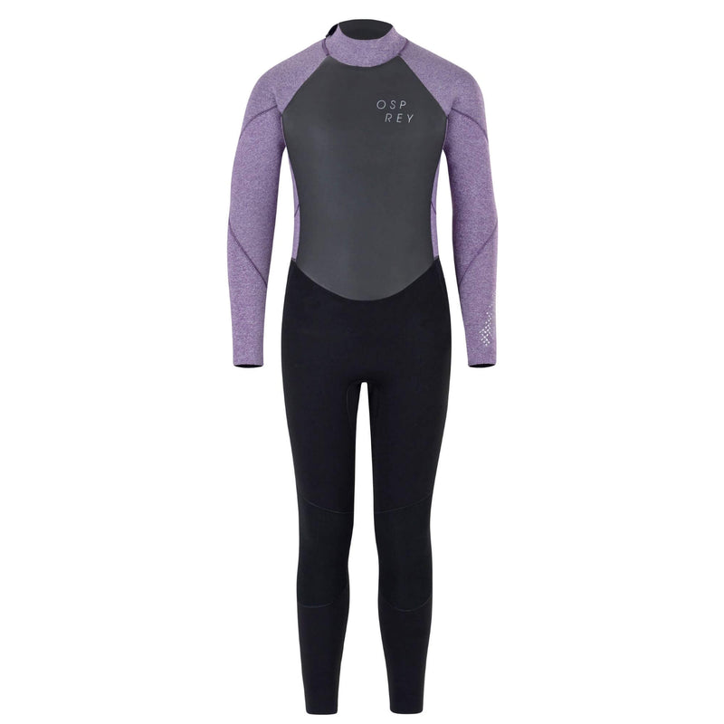 Kids Girls Osprey 5mm Long Wetsuit In Purple and Black
